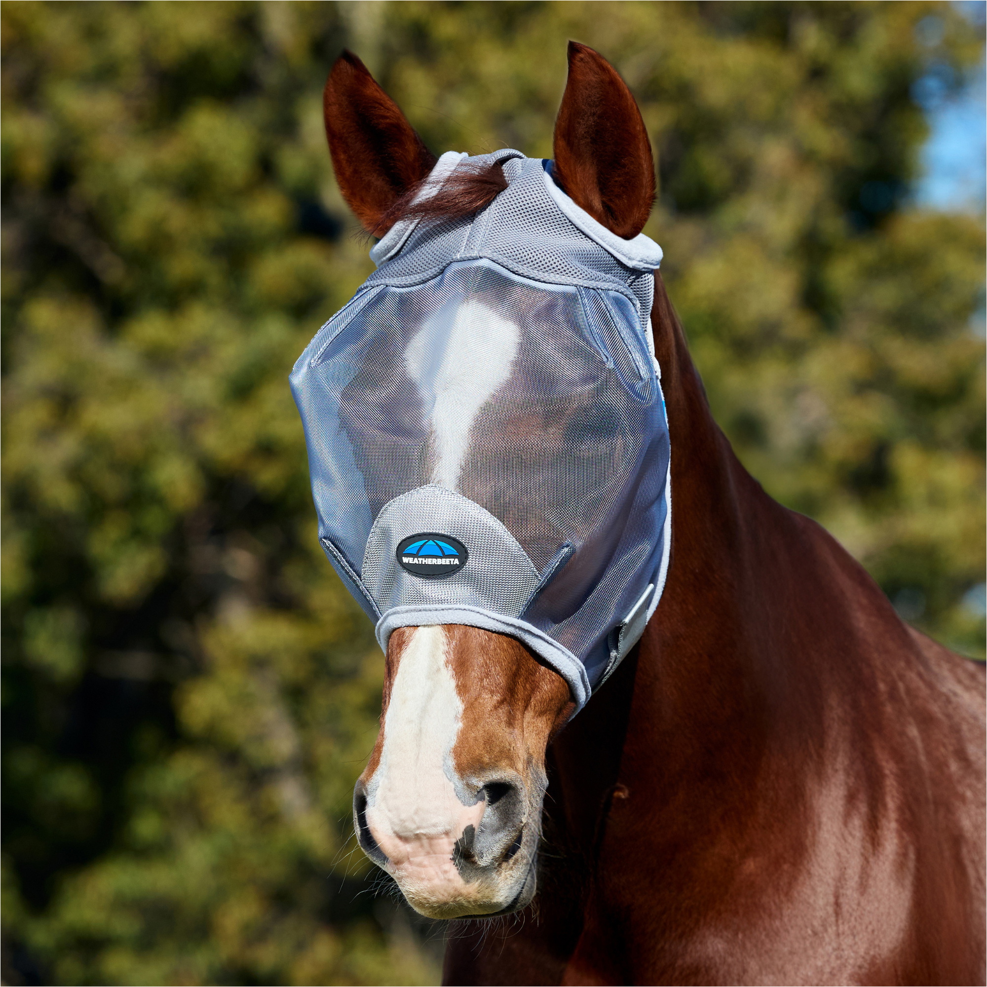 2026 WeatherBeeta Comfitec Durable Mesh Fly Mask 1029727 - Grey